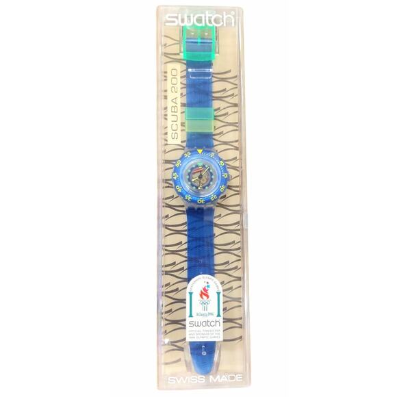 Vintage Swatch watch ANGUILLA SDK120 Rare 95 Scuba 200 Divers Swiss Made Quartz - Picture 4 of 4